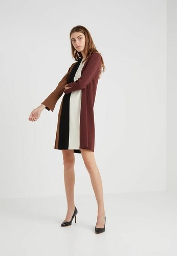 Marella Block Stripe A line Retro Dress Black/ Brown UK 14 IT 46 NEW | eBay