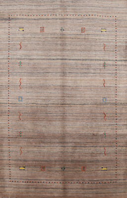 Artisan-crafted Gabbeh Accent Rug Wool Handmade Carpet 4x6 ft