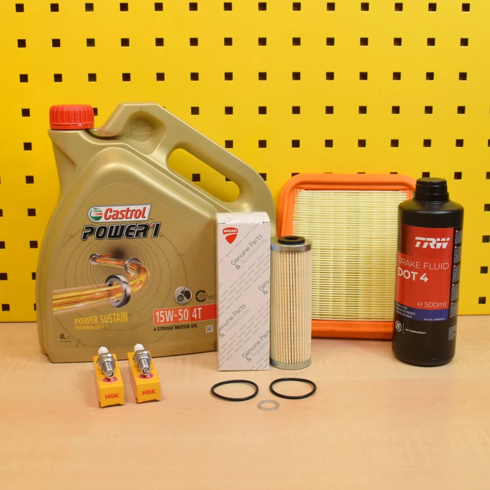 Kit Inspection Huile & Filtre NGK Castrol 15W50 Pour Ducati Panigale V2 - Photo 1/1
