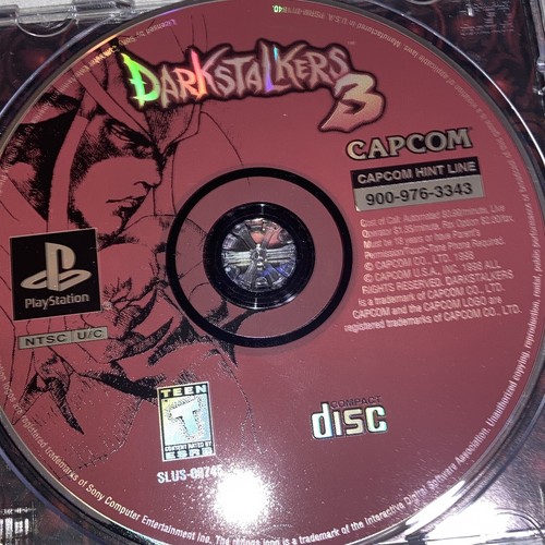 Darkstalkers 3 (Sony PlayStation 1, 1998) CIB Minor Damage To Case - Picture 9 of 24