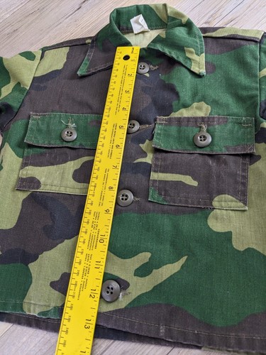 US Army Camouflage Soldier Fatigues Uniform 518 w/ Hat Helmet & Knapsack Size 4 - Picture 20 of 24
