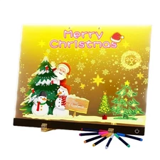 LED Drawing Board Erasable Writing Supplies Acrylic Colored Pencil Message Board