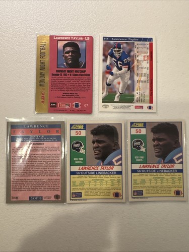 LOT NFL Lawrence Taylor (5) Card Lot 1991 - 1993 New York Giants - Picture 7 of 7
