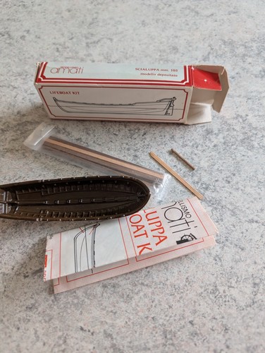 Amati 4302/10 Long Boat Life Boat With Interior Kit-105mm in box opened started - Picture 6 of 6