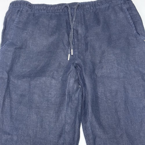 Mens Size 3 Far Afield Casual Pants 100% Linen Drawstring Navy Blue 34 x 32 - Picture 2 of 11
