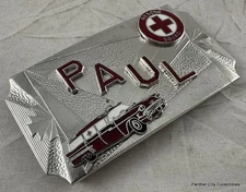 Vintage Silver Hook Fast Ambulance Belt Buckle Paul Rescue Squad Medic