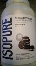 Isopure Cookies & Cream Zero Carb Protein Powder 3 lb 44 Servings   Exp  9/27