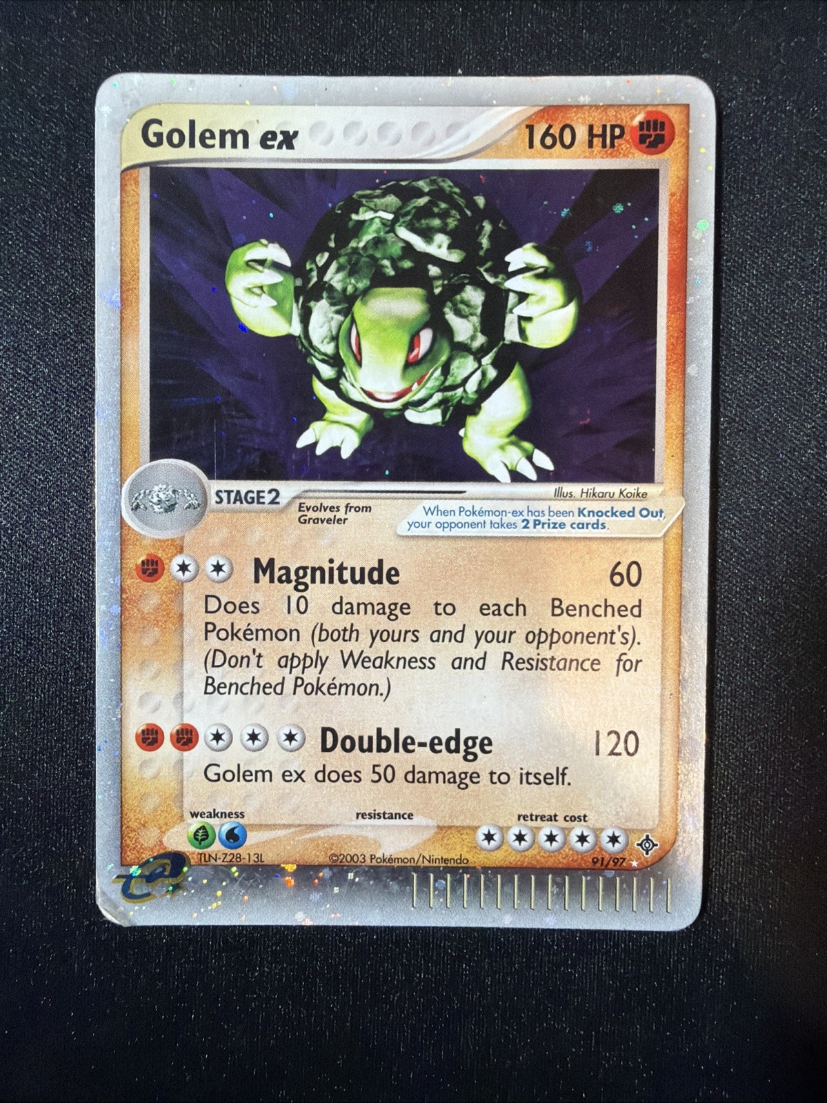 Golem ex 91/97 Dragon Holo Rare Pokemon TCG Nintendo vintage e-reader MP