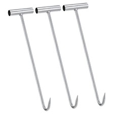 3pcs 16 400mm T-handle Meat Boning Hook Galvanized T Hooks For Restaurant