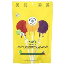 Kids Propolis Throat Soothing Lollipops, Green Apple, Strawberry + Mixed Berry