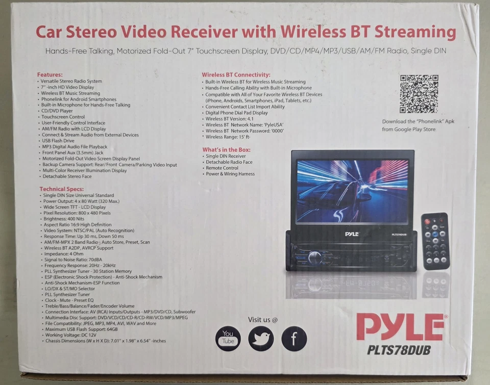 Pyle PLTS78DUB 7 inch Car DVD Player - Image 3 of 4