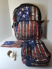 Giwawa Backpack Patriotic USA 16x11.4x6.9 inch American Flag Baseball Print