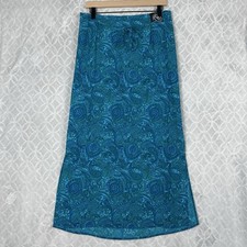 Y2K Venezia Midi Skirt 14/16 XL Blue Paisley Boho Fairy Grunge Modest Vtg 90s