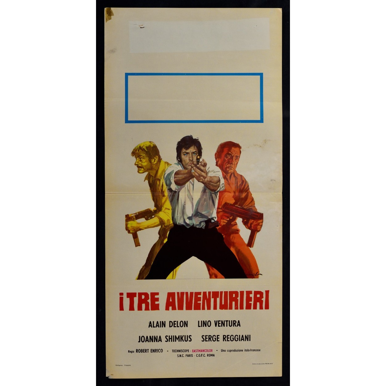 Locandina originale film I tre avventurieri (1967) - Regia di Robert Enrico