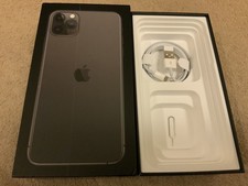 Apple iPhone 11 Pro Max Space Grey 64GB Empty Box With charger and Sim Pin