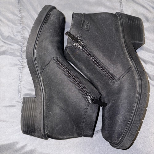 Totes Stockholm Black WATERPROOF BLACK 1.5 Inch Heeled Boots SIZE 8M - Picture 1 of 8