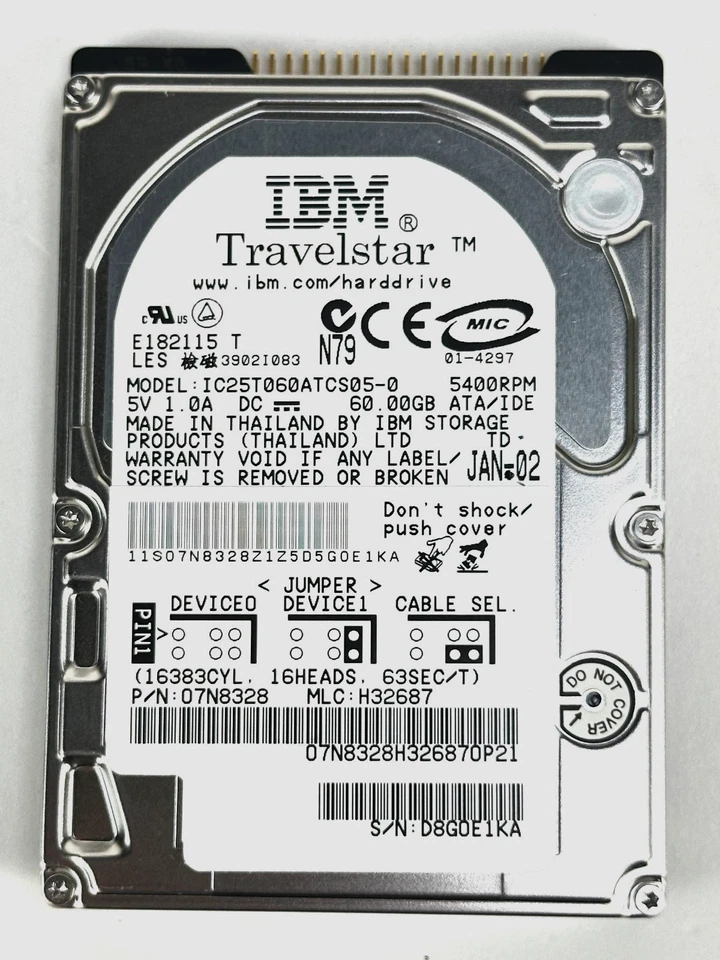 IBM Travelstar 60GB 5400 RPM ATA-6 2.5 in SFF Hard Drive HDD 07N8328 - Image 2 of 4