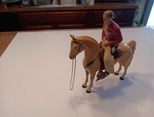 Vintage 1950s, Hartland, Red/White Cowboy, Western Rider, Horse & Breyer Saddle