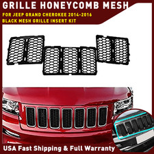 Front Mesh Grill Decor Insert Bezel Trim For Jeep Grand Cherokee 2014 2015 2016