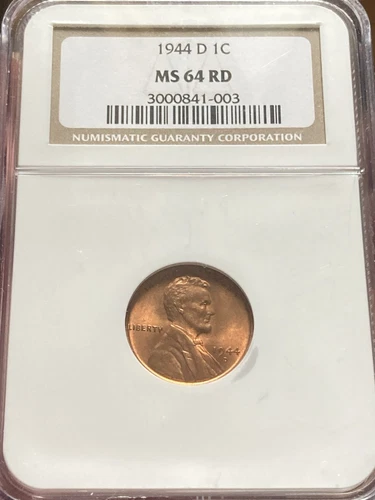 1944-D Lincoln Wheat Cent NGC MS 64 Red