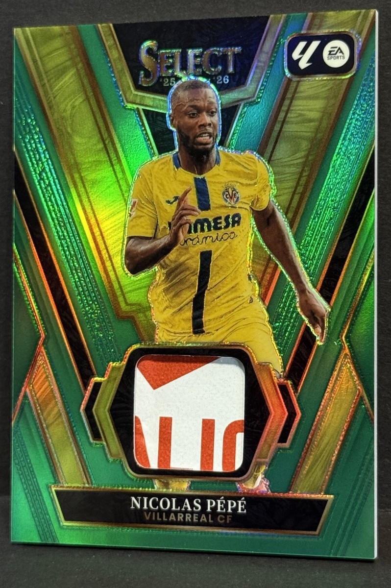 2025-26 Panini Select La Liga Villarreal Nicolas Pepe Patch Green