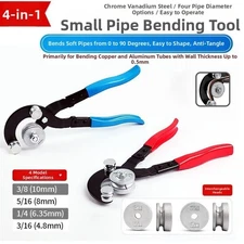 Manual 4 in 1 Tube Bender Tool for For copper Aluminum and Steel Pipes Red Blue
