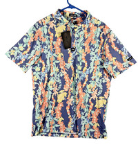 NEW Men's Large Bad Birdie Golf Performance Polo Shirt Lei'd Aloha NWT 78
