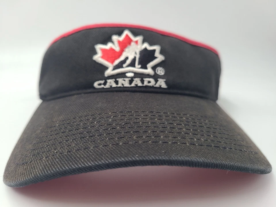 De colección Equipo Nacional de Hockey de Canadá Nike Sol Golf Visera Gorra Ajustable Negra Foto 2 de 4