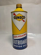 1953 Vintage Sunoco Anti-Fouling Outboard Motor Oil Can (Factory Sealed) FULL