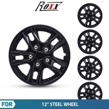 4pcs 12 Inch Wheel Covers Full Rim Snap On Hub Caps For R12 Auto Tire Steel Us
