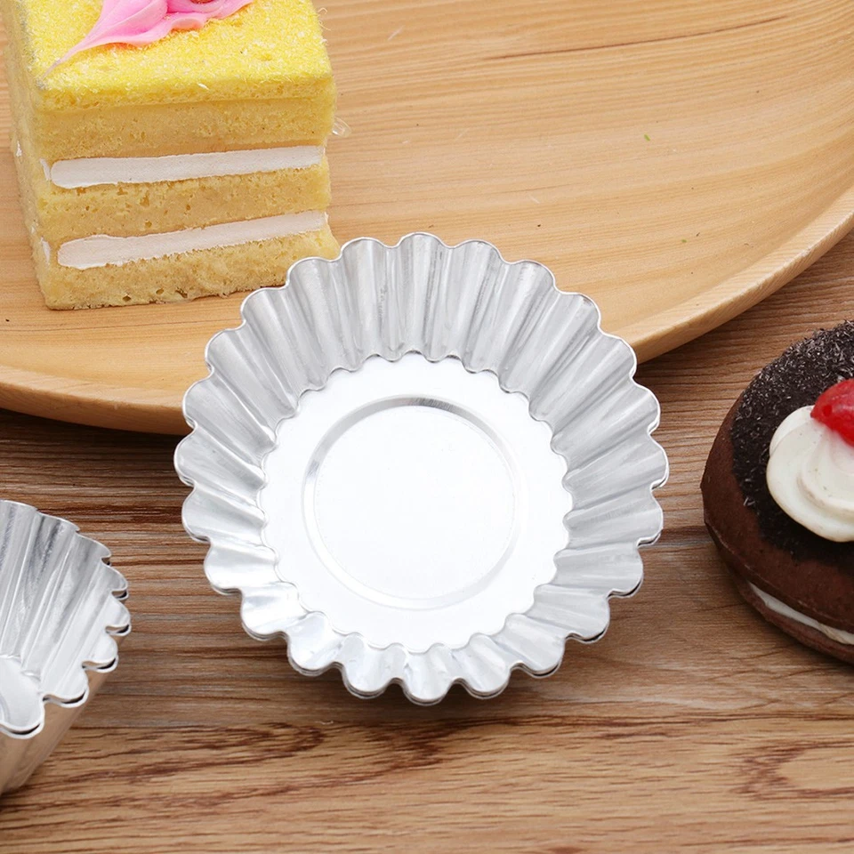 100 pezzi in lega in alluminio crostata spessa cupcake muffin tazza di muffin - Immagine 2 di 4