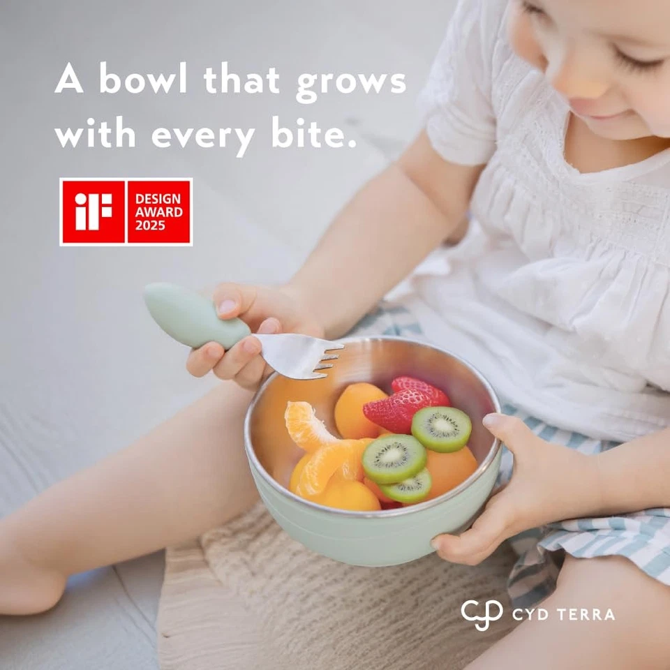 Набор посуды для малышей PICABOO — эргономичная вилка и ложка + присоска с литий... - Изображение 2 из 4