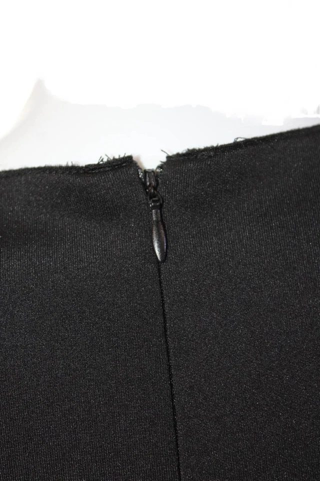 Vestido negro Marc New York para mujer con cremallera trasera cuello redondo corte láser talla 6 Foto 4 de 4