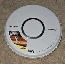 Sony D-FJ041 Walkman White Portable G-Protection CD Player AM/FM Tuner - Tested