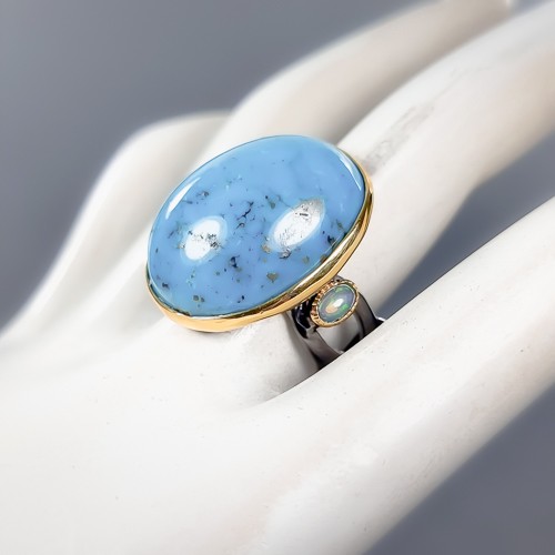 Vintage 36 ct+ Natural Turquoise Ring 925 Sterling Silver Size 8.5 /R413615 - Picture 2 of 8