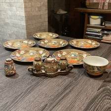 Japanese Mortals Cruet Set and Side Plates