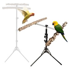 Oooct 16-63 Inch Height Adjustable Bird Perch Stand, Natural Size B, wood