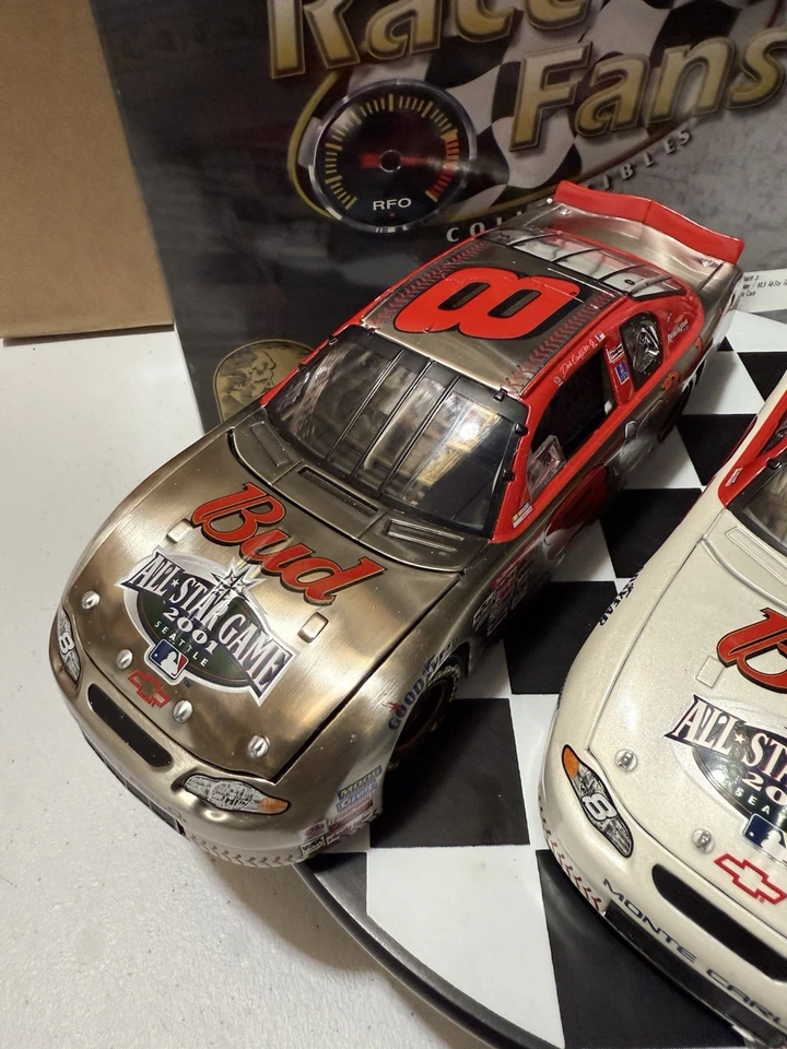 Dale Earnhardt Jr. #8 Budweiser MLB All Star Game 2001 juego de 2 coches 1/24 diecast Foto 4 de 4