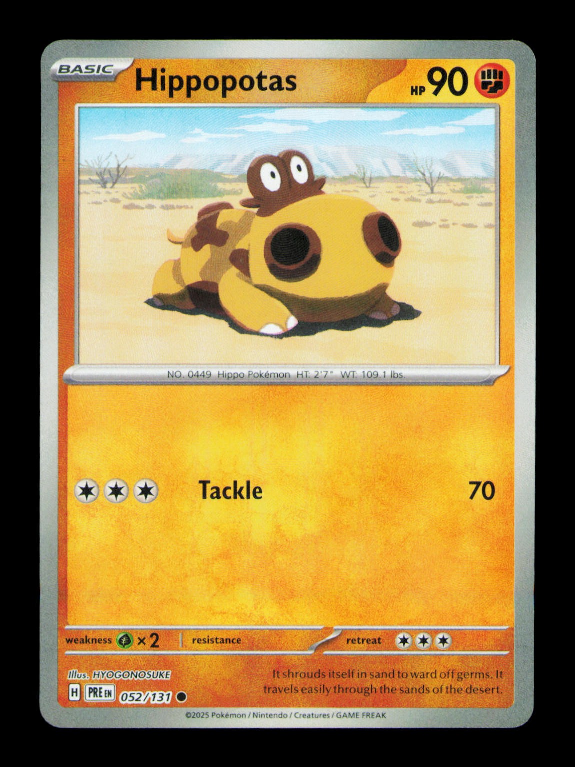 Hippopotas Reverse Holofoil Common SV: Prismatic Evolutions 052/131 NM