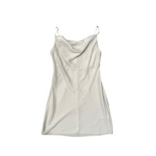 Urban Outfitters White Cowl Neck Satin Mini Slip Dress bridal womens Size M