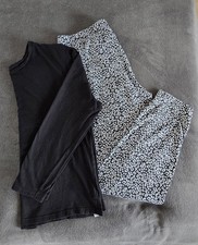Pyjama Schwarz Leoprint von Primark Größe M (40/42) Sehr Guter Zustand