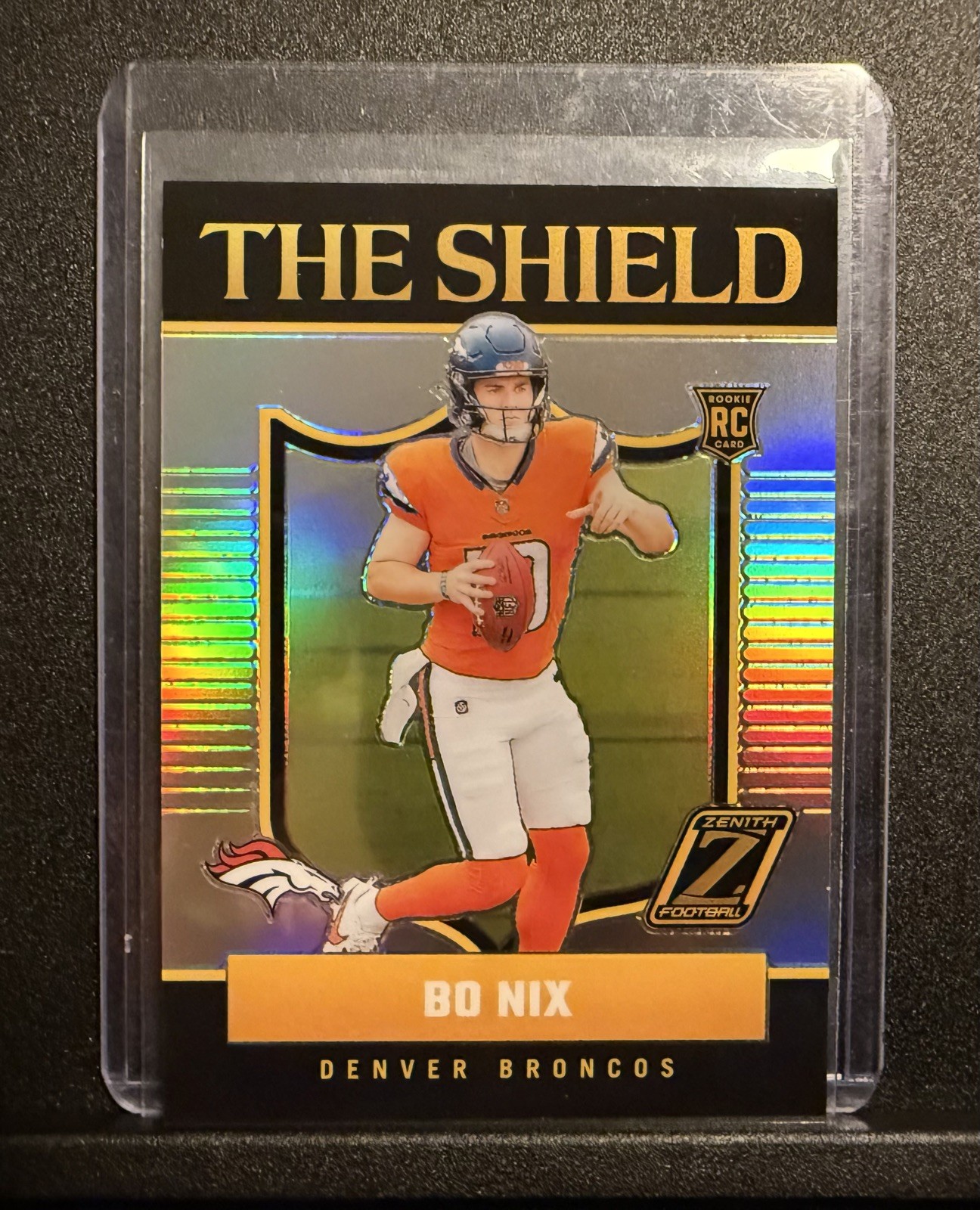 2024 Panini Zenith football - #4 Bo Nix The Shield RC Broncos CASE HIT!
