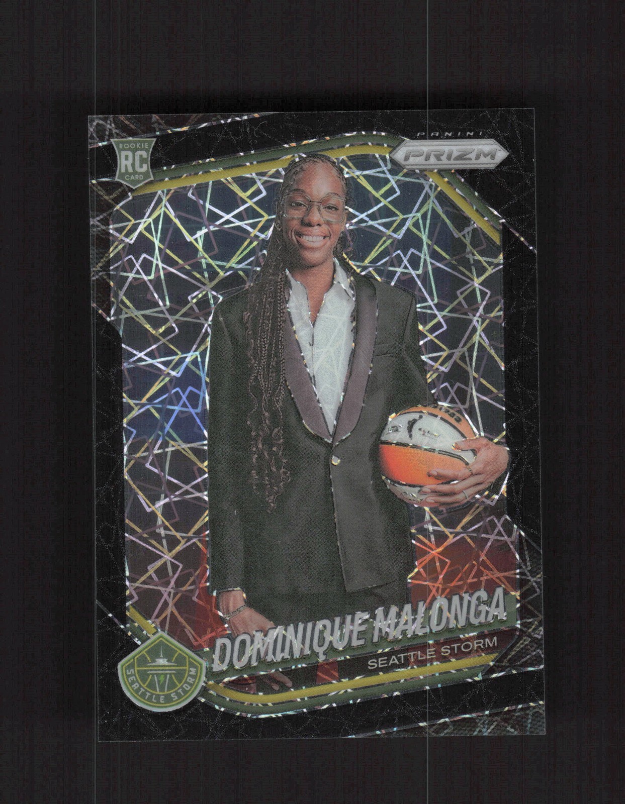 2025 Panini Prizm WNBA #144 Dominique Malonga Black Velocity Prizms #/39