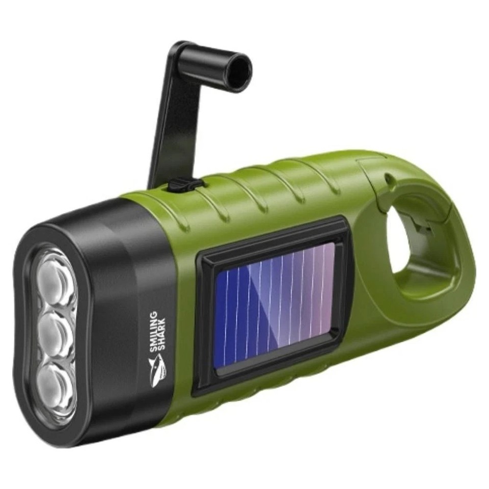 Wind Up Torch Solar Hand Crank LED Flashlight Super Bright Outdoor ...