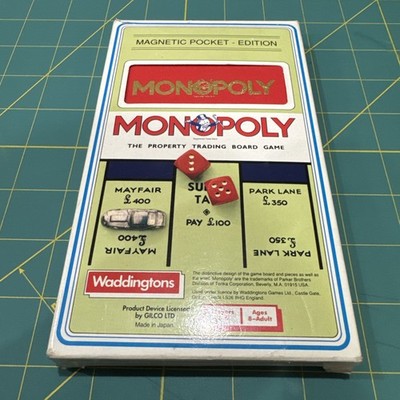 Vintage 1984 Waddingtons Monopoly Magnetic Pocket Edition Travel Board Game