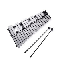 Foldable 30 Note Glockenspiel Xylophone Wooden Frame Aluminum Bars Educational