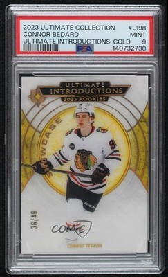 2023 Ultimate Collection Showcase Gold 36/49 Connor Bedard PSA 9 Rookie RC 00em