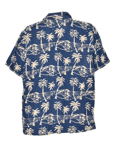 PULL & BEAR Mens Abstract Pattern Short Sleeve Shirt Small Blue Hawaiian AS11 - Picture 2 of 4