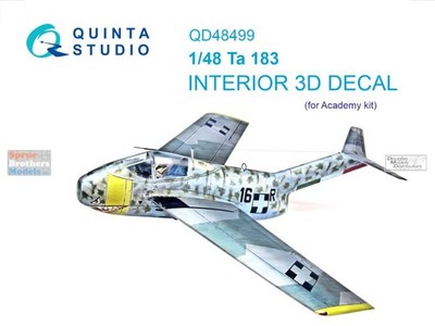 QTSQD48499 1:48 Quinta Studio 3D Decal - Ta183 Huckebein (ACA kit)
