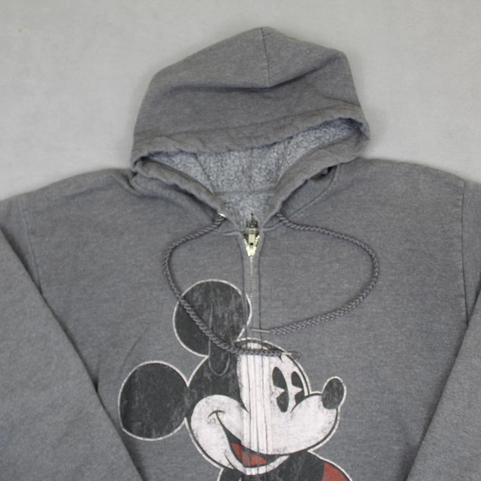 Sudadera con Capucha Mickey Mouse Parques Disney Para Hombres Mediana Completa Cremallera Logo Grande Foto 2 de 4